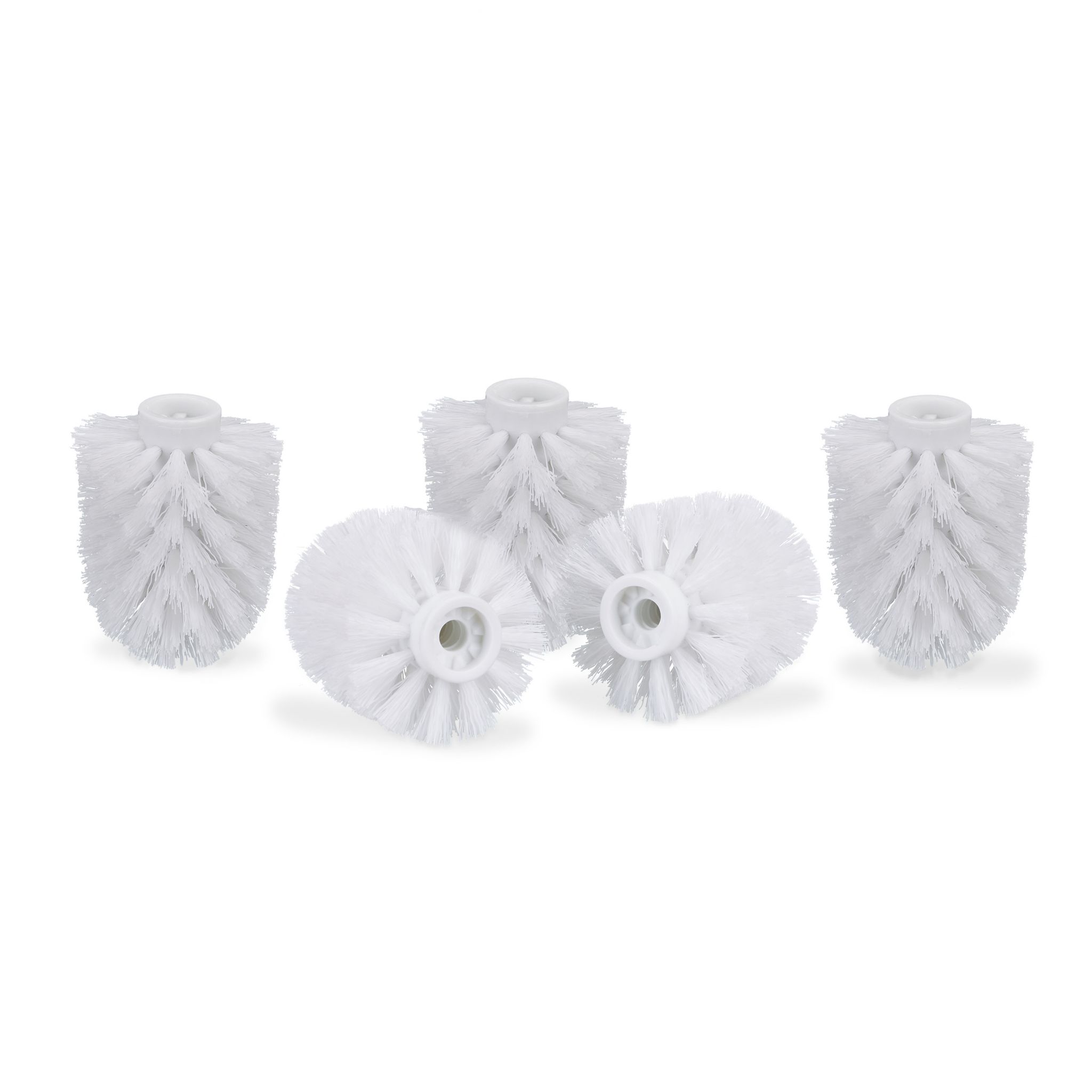 5 Ricambi Per Scopino Wc, Testine 7 Cm Di Diametro, Filettatura 9,5 Mm, Set Di Scopettini Da Bagno, Bianco - Relaxdays
