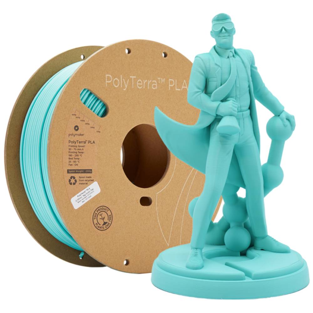 Polymaker 70844 PolyTerra PLA Filament PLA geringerer Kunststoffgehalt 1.75mm 1000g Hellblau 1St.