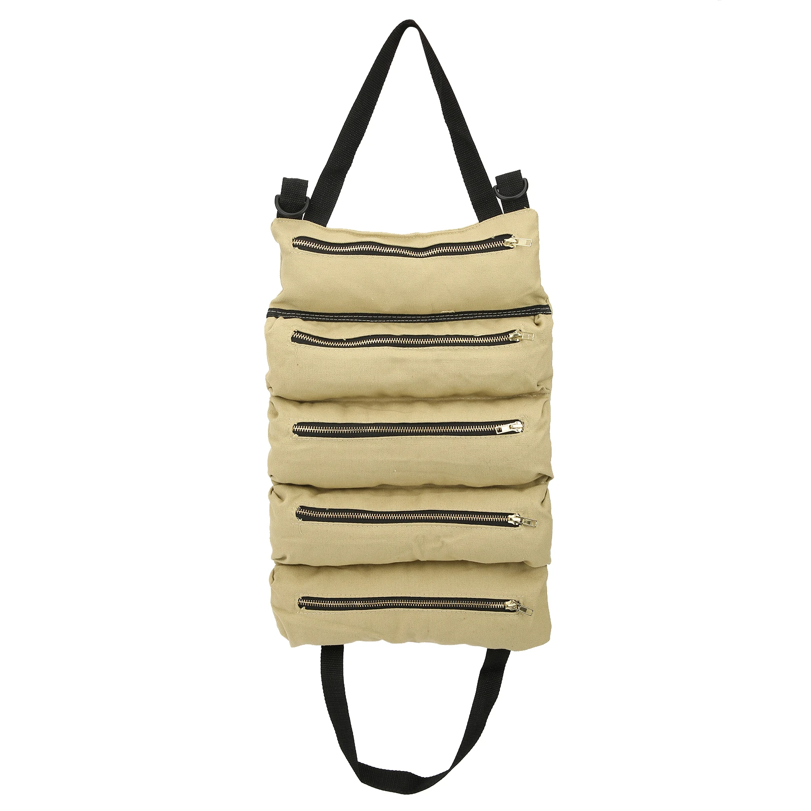 Sac à outils à roulettes en toile, 5 poches zippées, 2 poignées, kaki