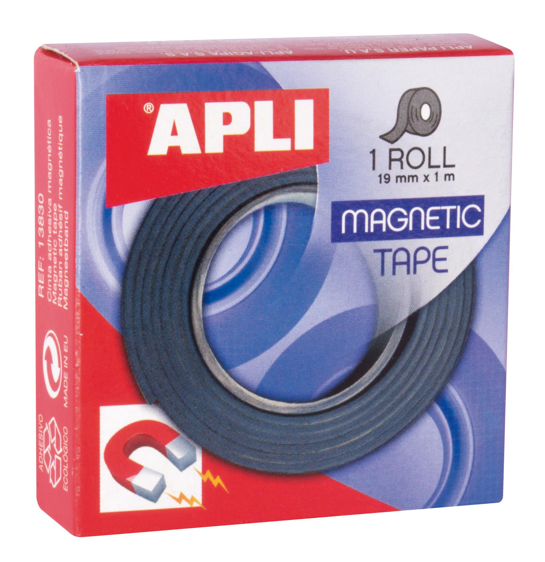 Apli Schwarz Magnetisches Klebeband 19 Mm X 1 M