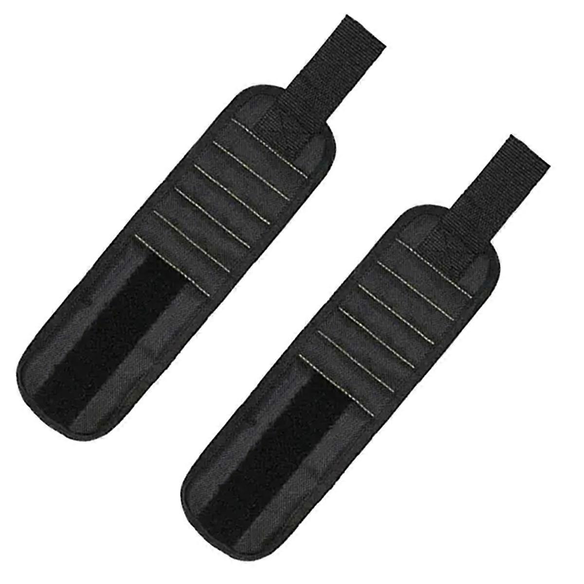 Bracelet magnétique porte-outils en tissu, fixation vis, clous et forets, lot de 2