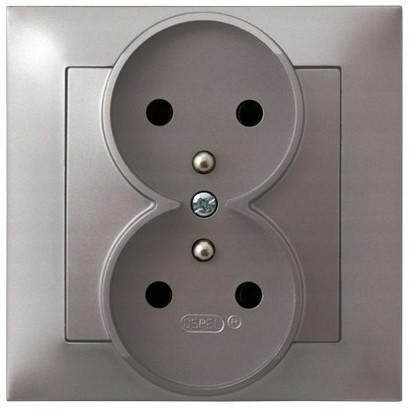 Ospel Impresja Doppelsteckdose Mit/Mit Titan Gp-2Yz/23