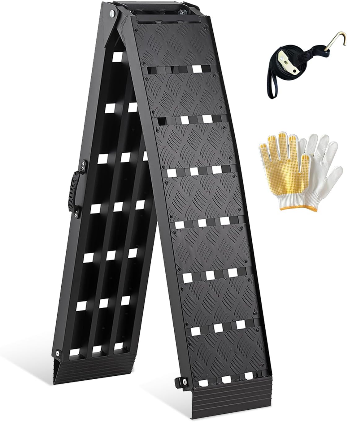 Rampe de chargement pliante en aluminium antidérapante, 228 x 28 cm, charge 340 kg