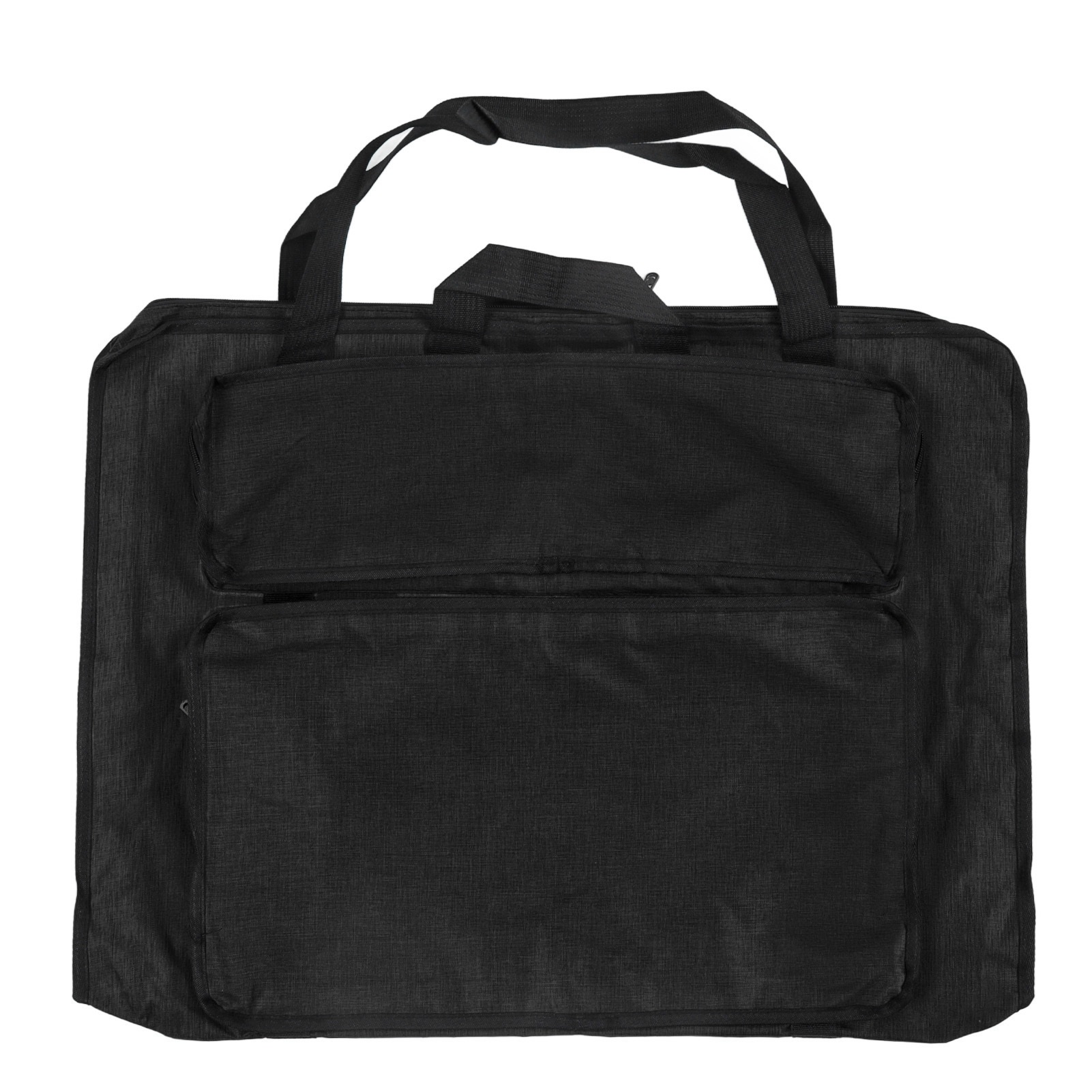 Sacoche de croquis à bandoulière imperméable en toile, grande capacité multi-poches, noire