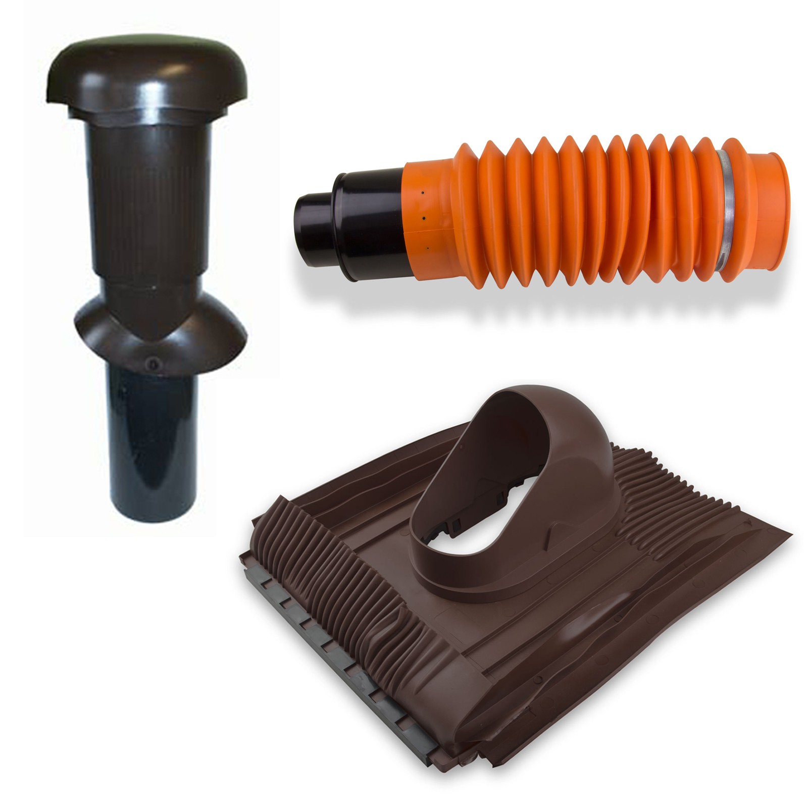 Klüber Klöber-Set6 Dachentlüftung Dn100 Braun Universal Lüftungsziegel