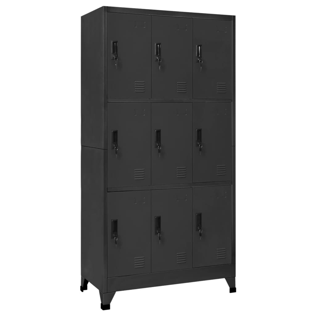 Locker Cabinet Anthracite 90x45x180 Cm Steel Vidaxl
