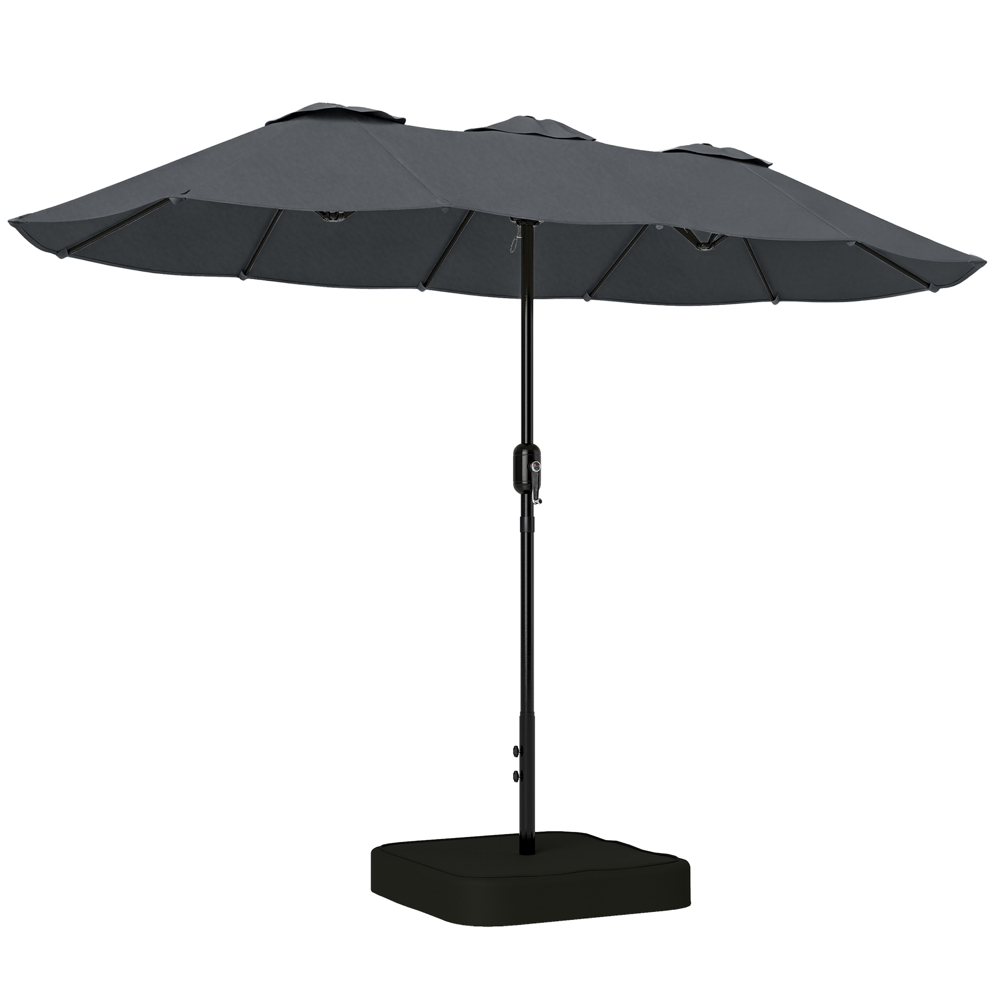 Double Parasol 12 Lattes Avec Manivelle