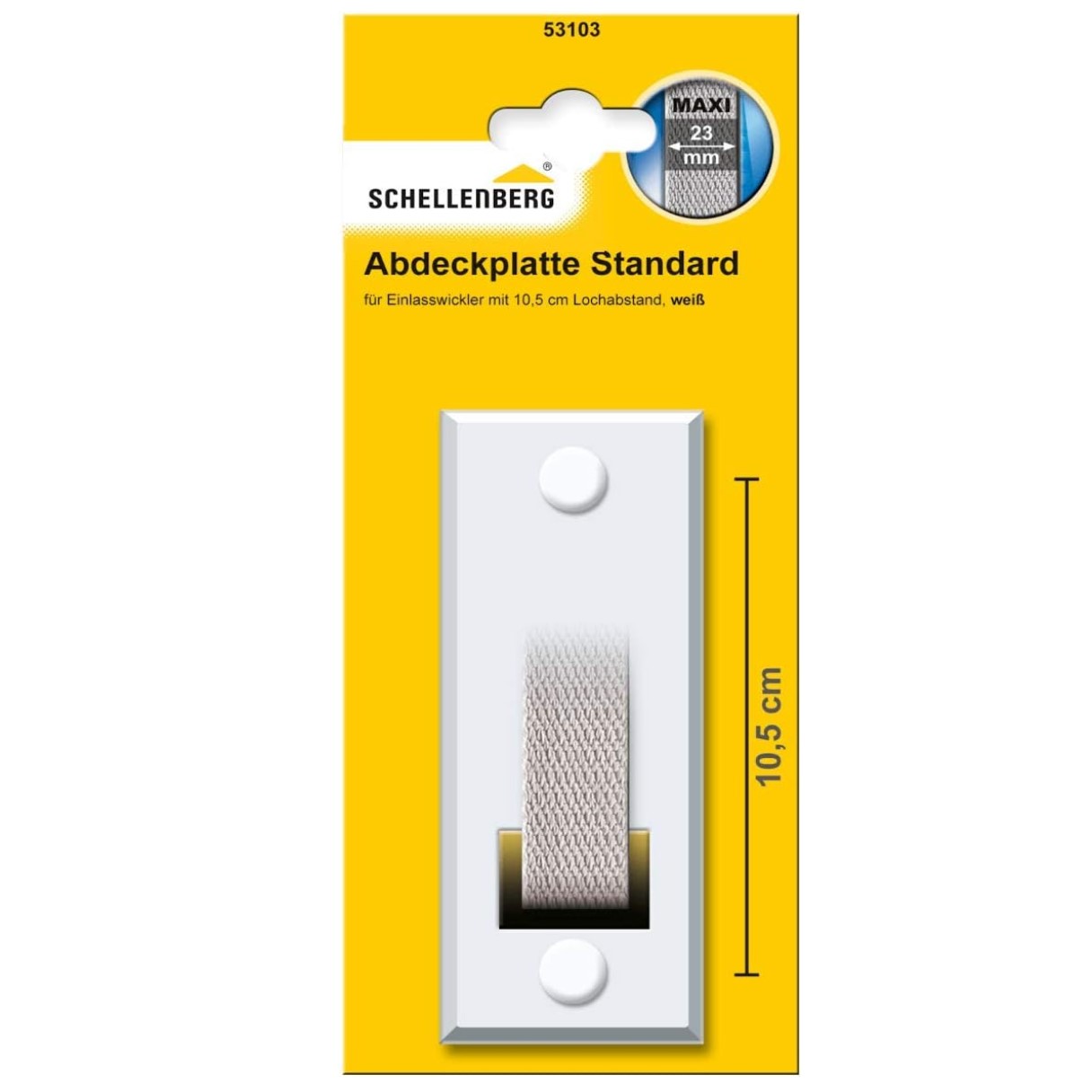 Abdeckplatte Lochabst. 10,5 Weiß - 53103 - Schellenberg
