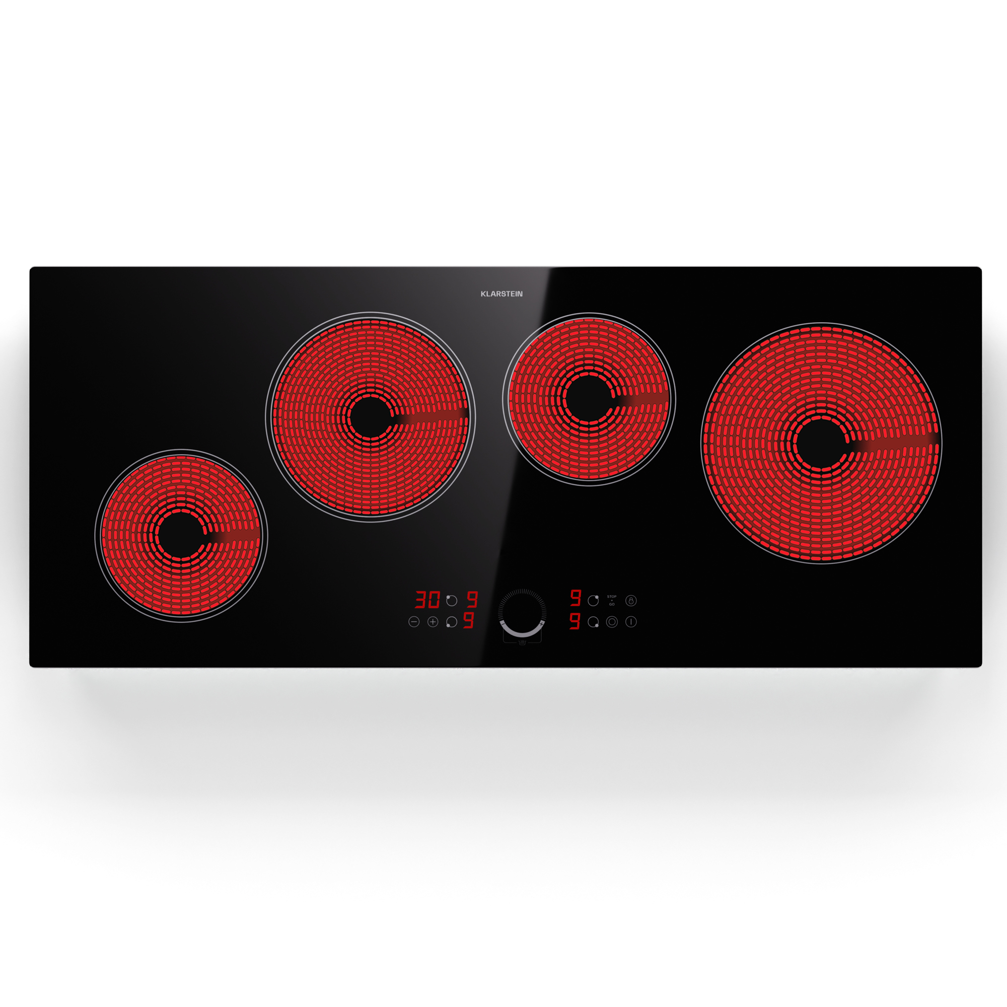 Klarstein Induction Hob, 6500w Electric Hob Induction Cooker, 4 Ring Electric Pan Hob, Built-in Table Top Cookers W/ 4 Hobs, Touch Control, Induction