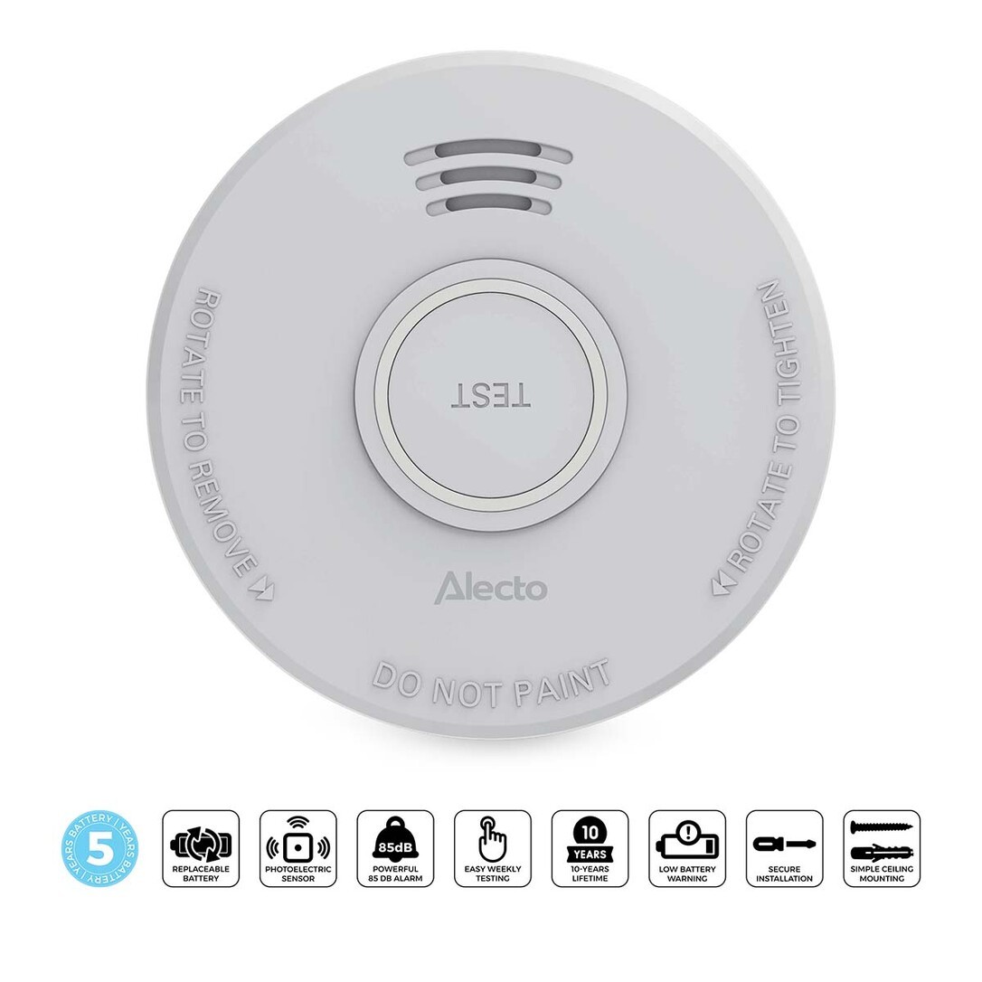 Alecto Rauchmelder Mit 5-jahres-batterie Weiß