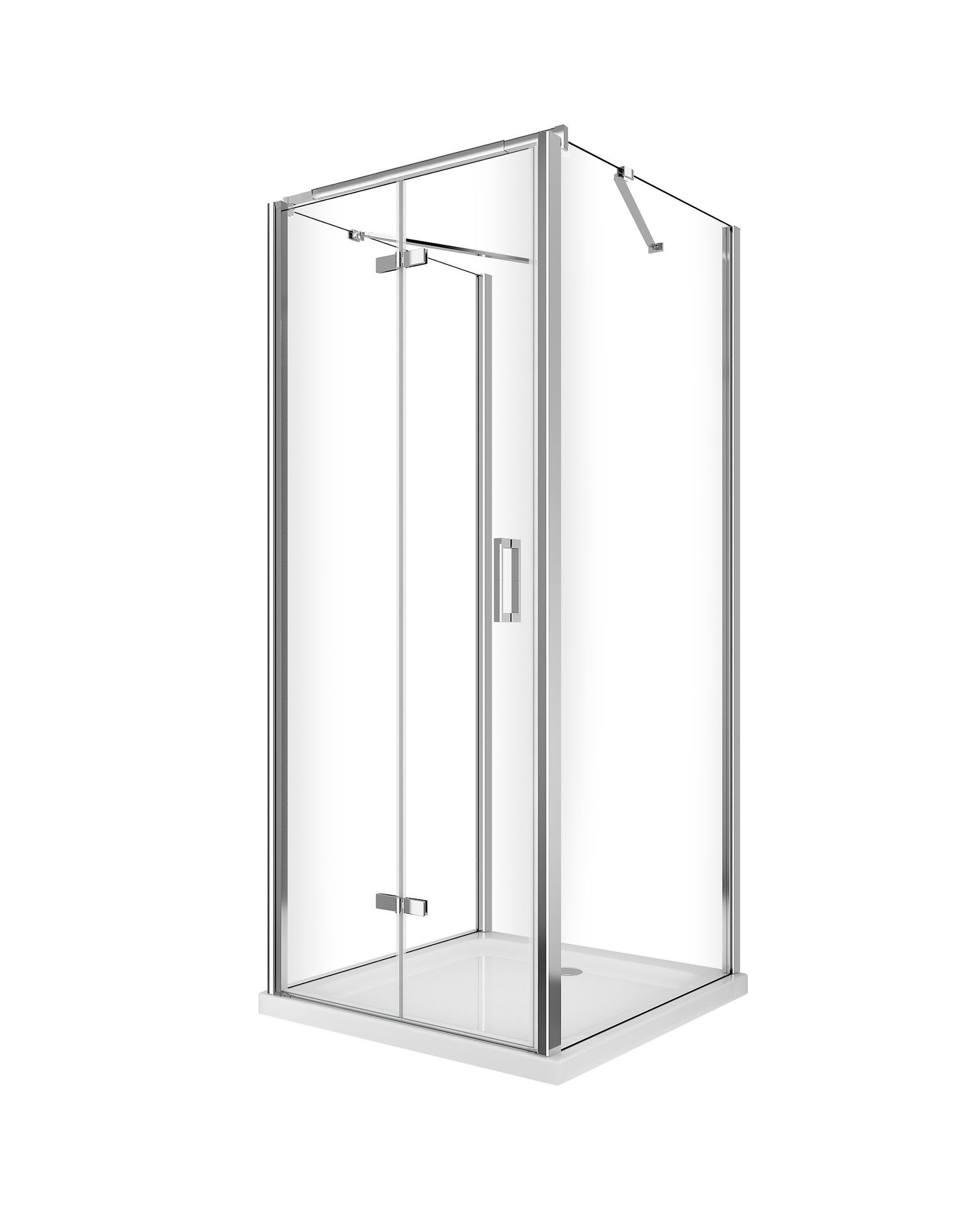 Box Cabina Doccia A 3 Lati Con Apertura A Libro Pieghevole A Pacche...