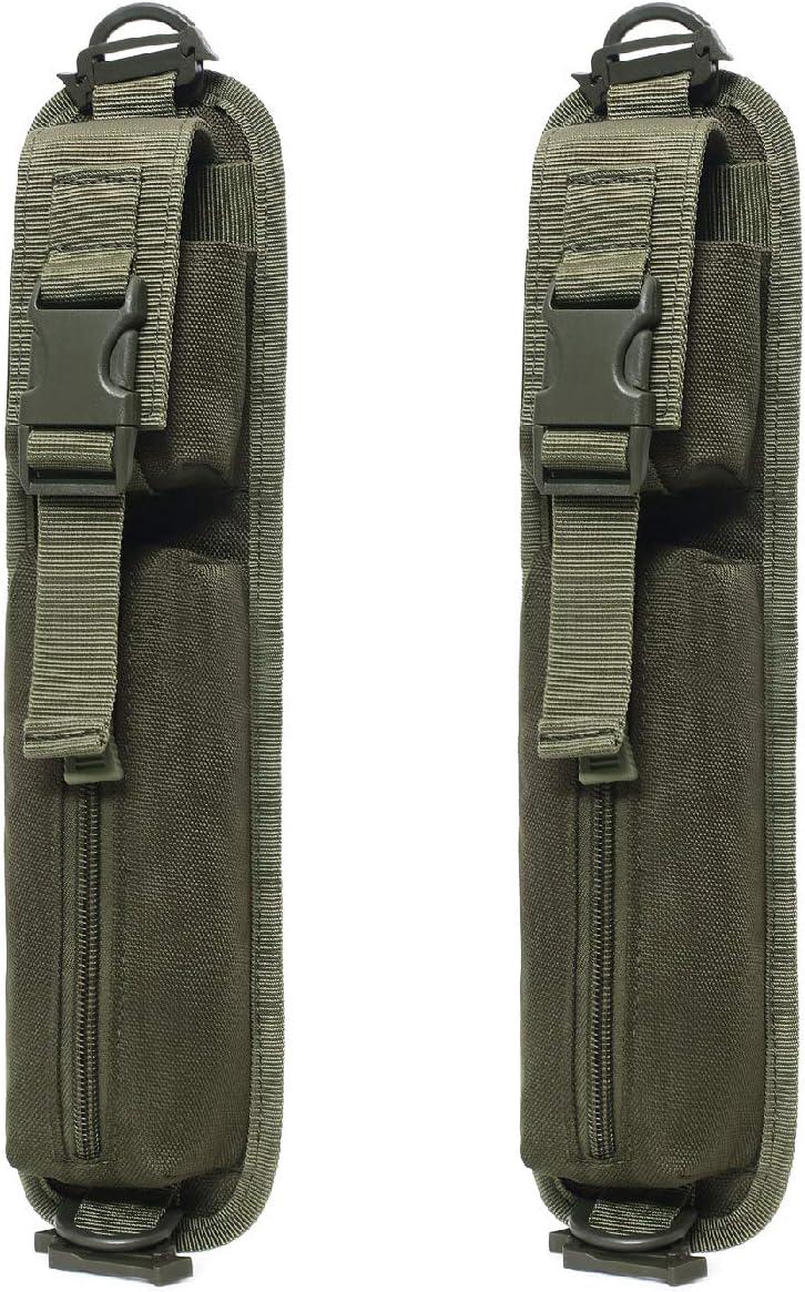 Sacoche tactique multifonction à système MOLLE, ceinture et épaule, nylon, vert, lot de 2