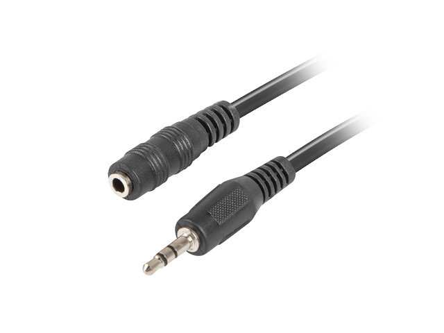 Lanberg Schwarz Kabel Stereo-Klinke 3,5 Mm Stecker Auf Klinke 3,5 Mm Buchse 1,5 M