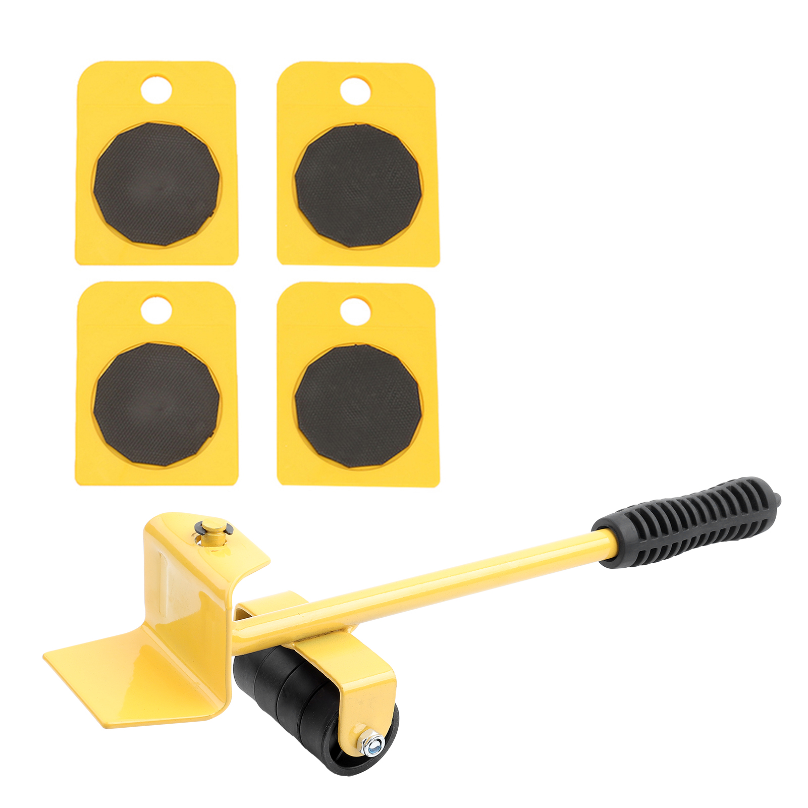 Ensemble de déplacement de meubles avec levier et 4 plaques roulantes, capacité 150 kg