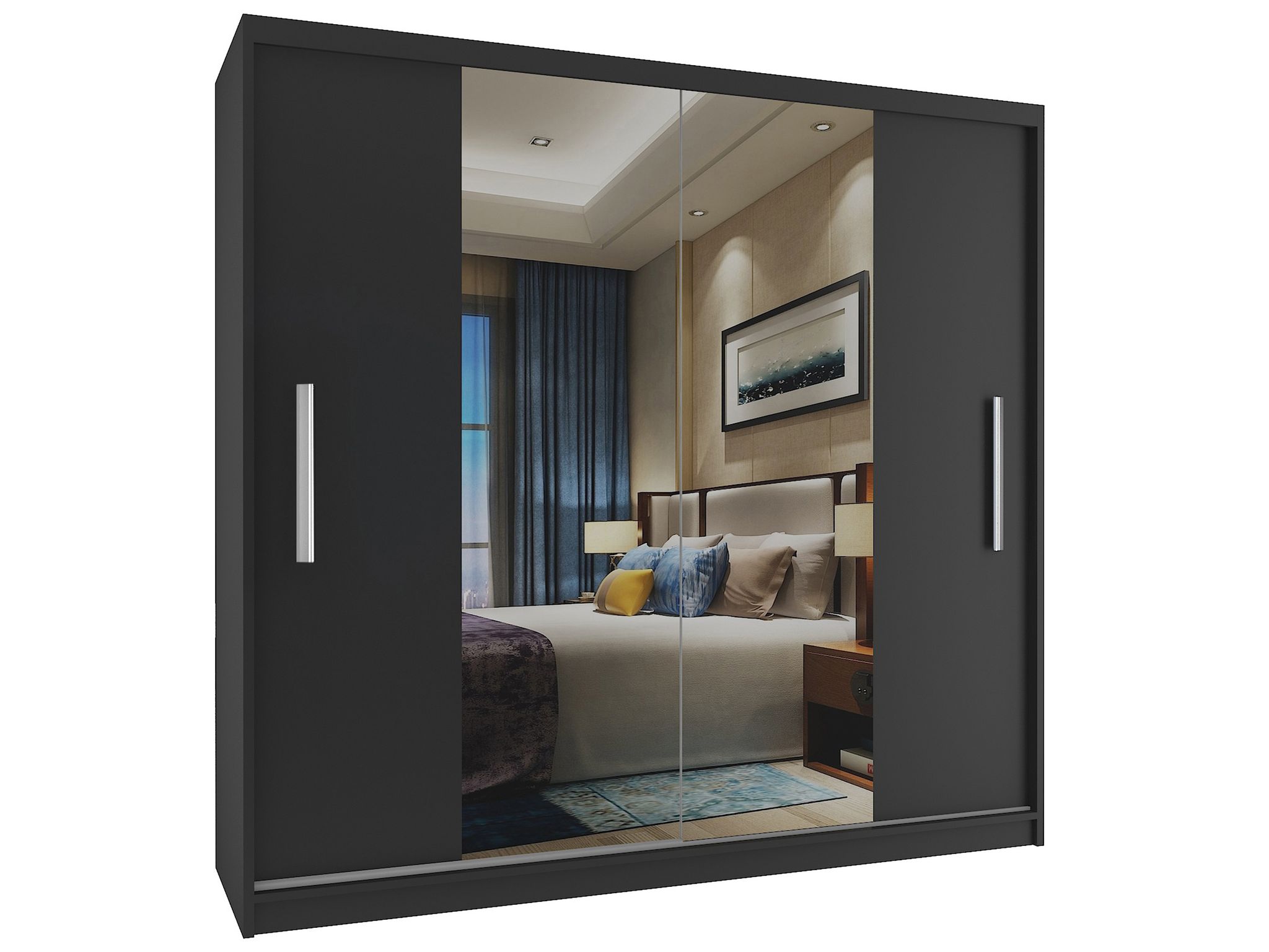 Belini Grande Armoire 2 Portes Coulissantes Verona Me 200 Cm - Miroir