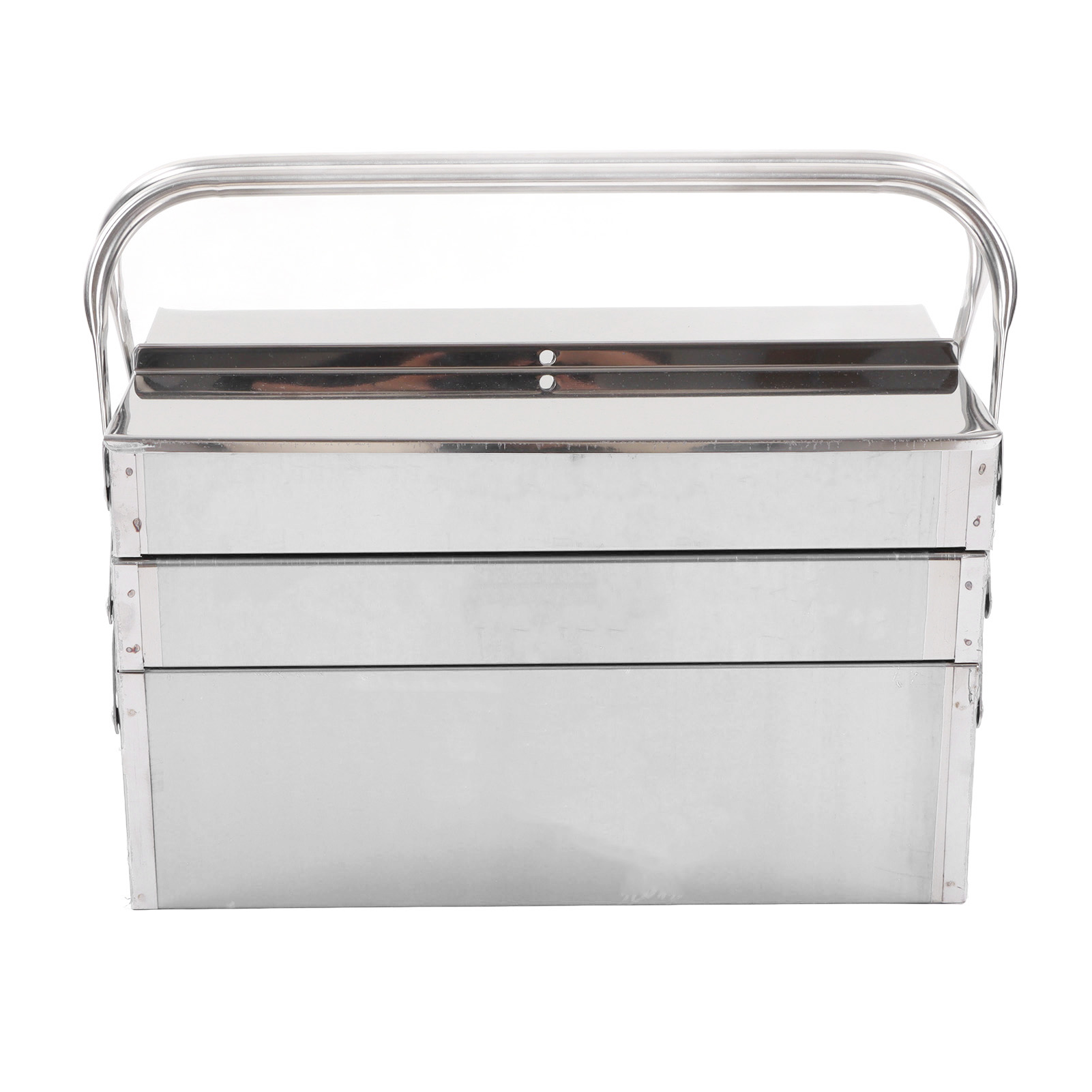 Coffret à outils cantilever en acier inoxydable, 5 plateaux rétractables, 3 niveaux, portable