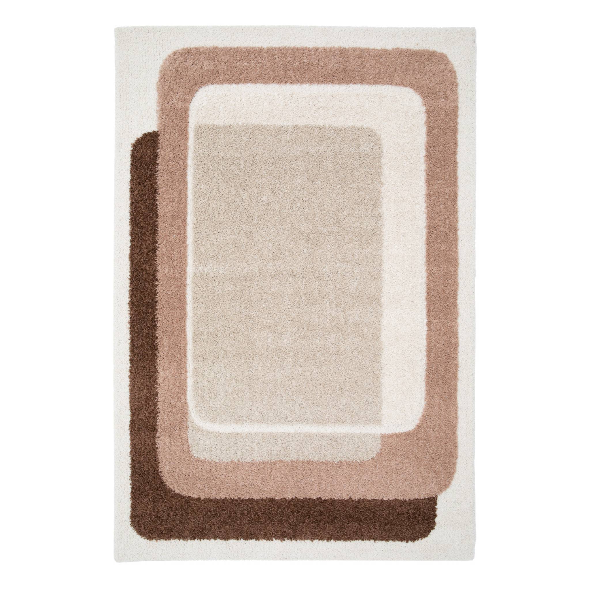 Sweeek Indoor Rug With Brown, Pink, And Beige Graphic Pattern 230x160 Cm - Olli