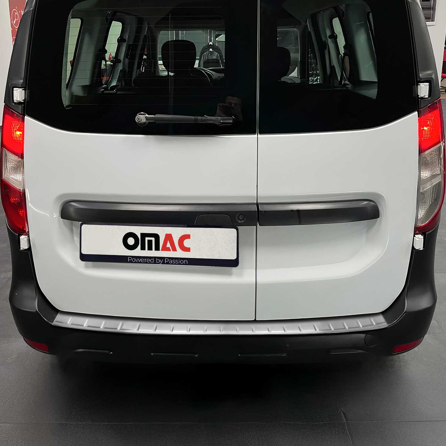 Omac Grau Ladekantenschutz Für Dacia Dokker 2012-2022 Edelstahl Dark Gebürstet