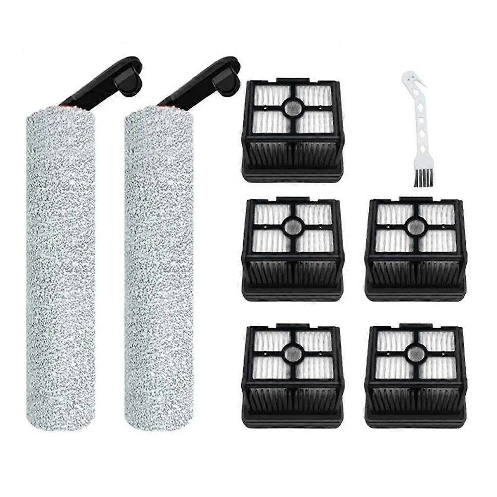 Lot de 8 pièces pour autolaveuse Dreame H12 Pro, H12 Pro Plus et M13 Beta, 2 brosses rotatives, 5 filtres HEPA et 1 brosse de nettoyage