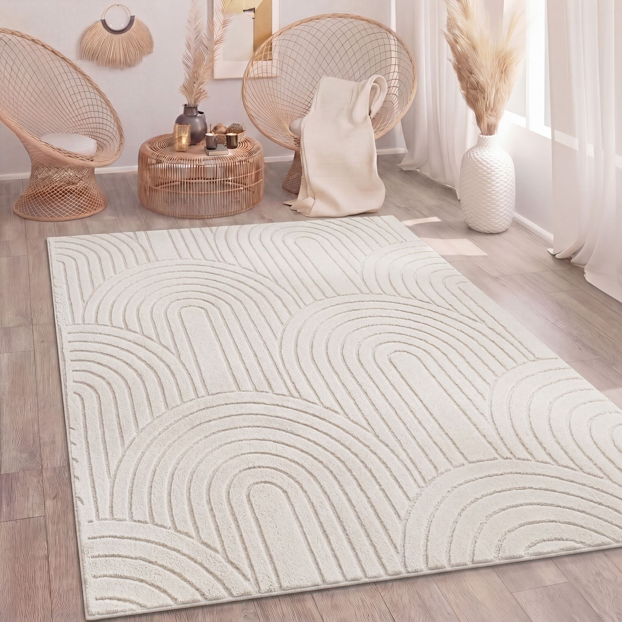 Paco Home - Tapis Salon Chambre Adulte Poil Long Shaggy Scandinave Boho