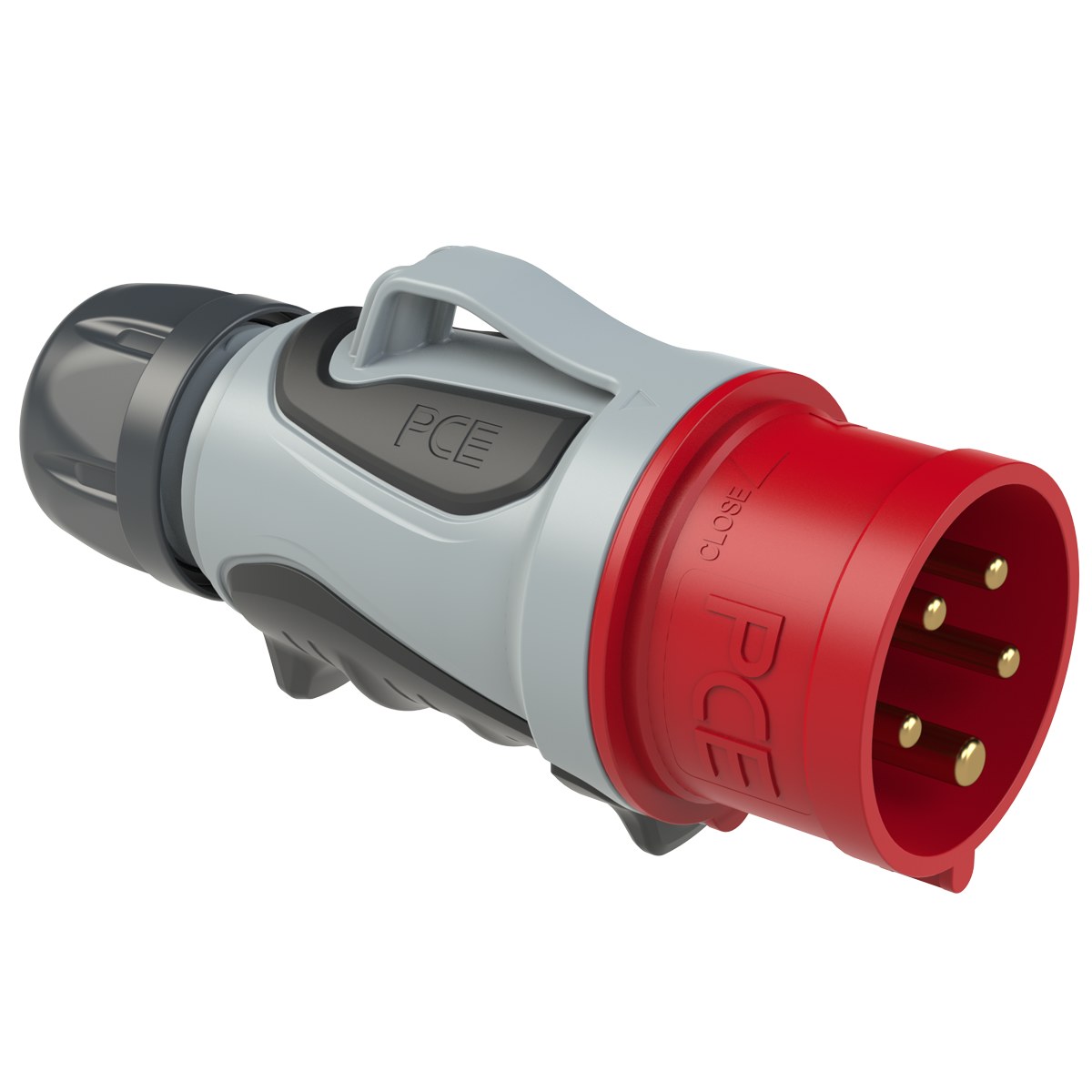 PCE schraubenloser CEE-Stecker 32A 5p GRIP TT grau/rot - Bild 6