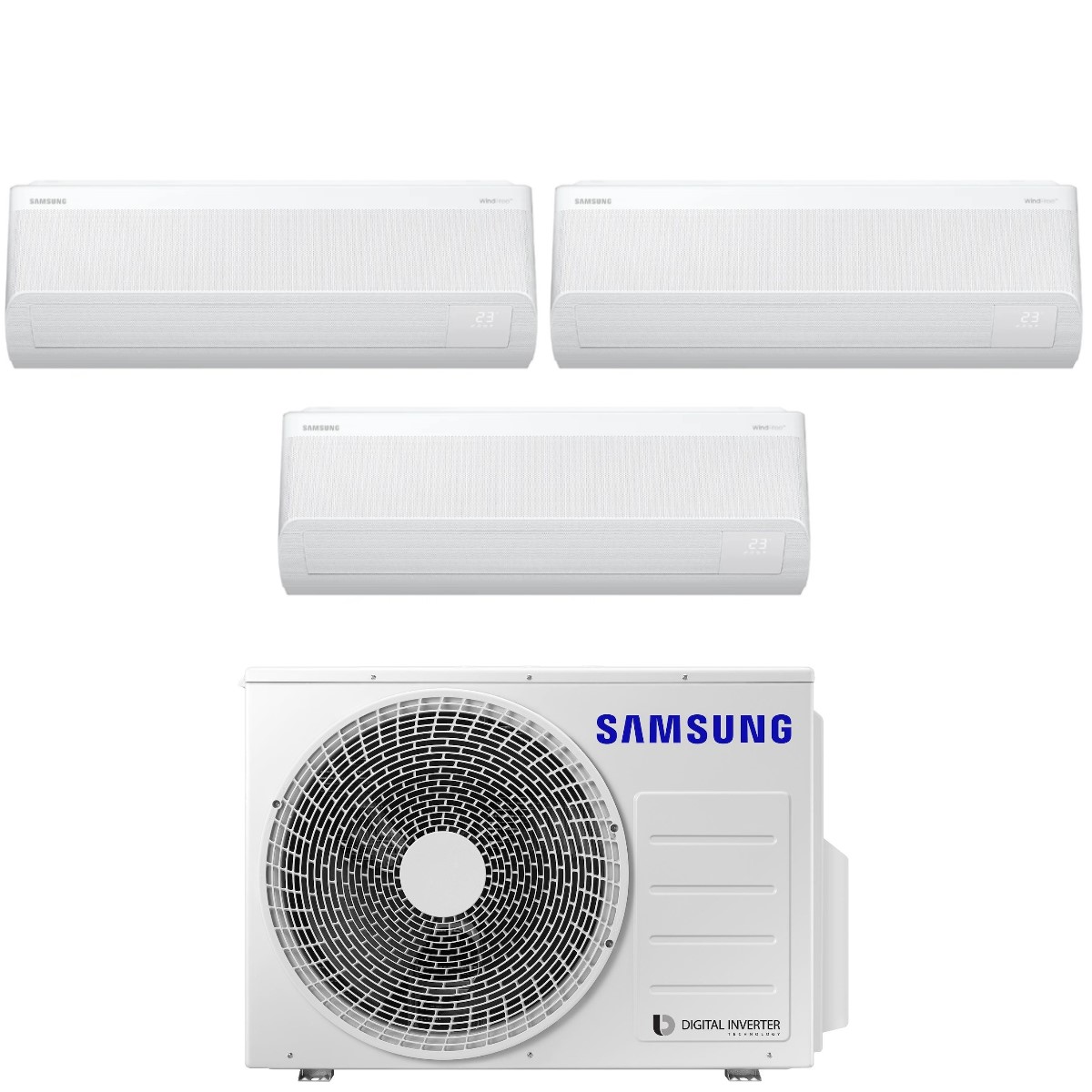 Climatizzatore Condizionatore Samsung Trial Split Inverter Serie Windfree Avant S2 7+7+9 Con Aj068txj3kg R-32 Wi-fi Integrato 7000+7000+9000