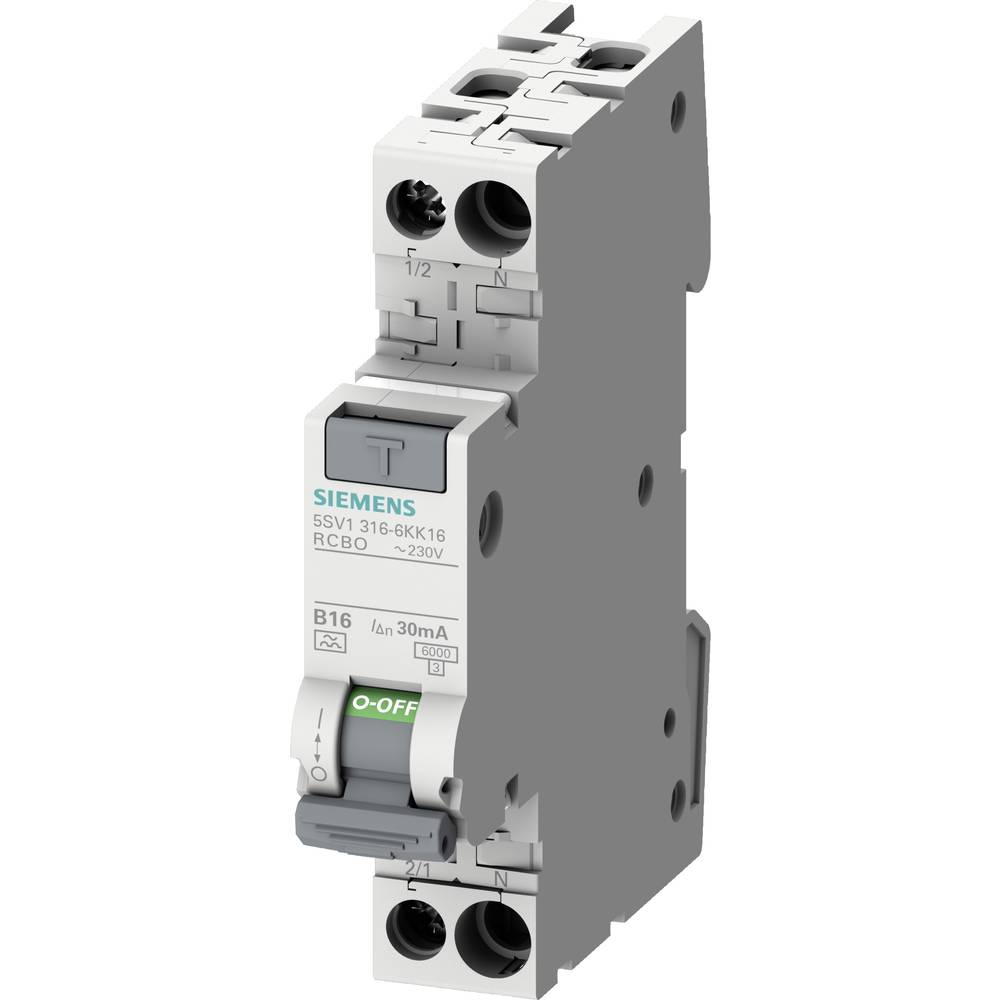 Siemens 5SV13166KK10 RCBO 10A 1P+N 6kA 0.03A 230V for Safety prote...