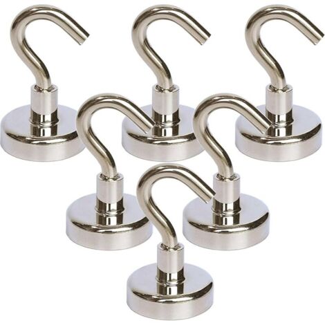Crochets magnétiques néodyme pour réfrigérateur ou surface métallique, lot de 6