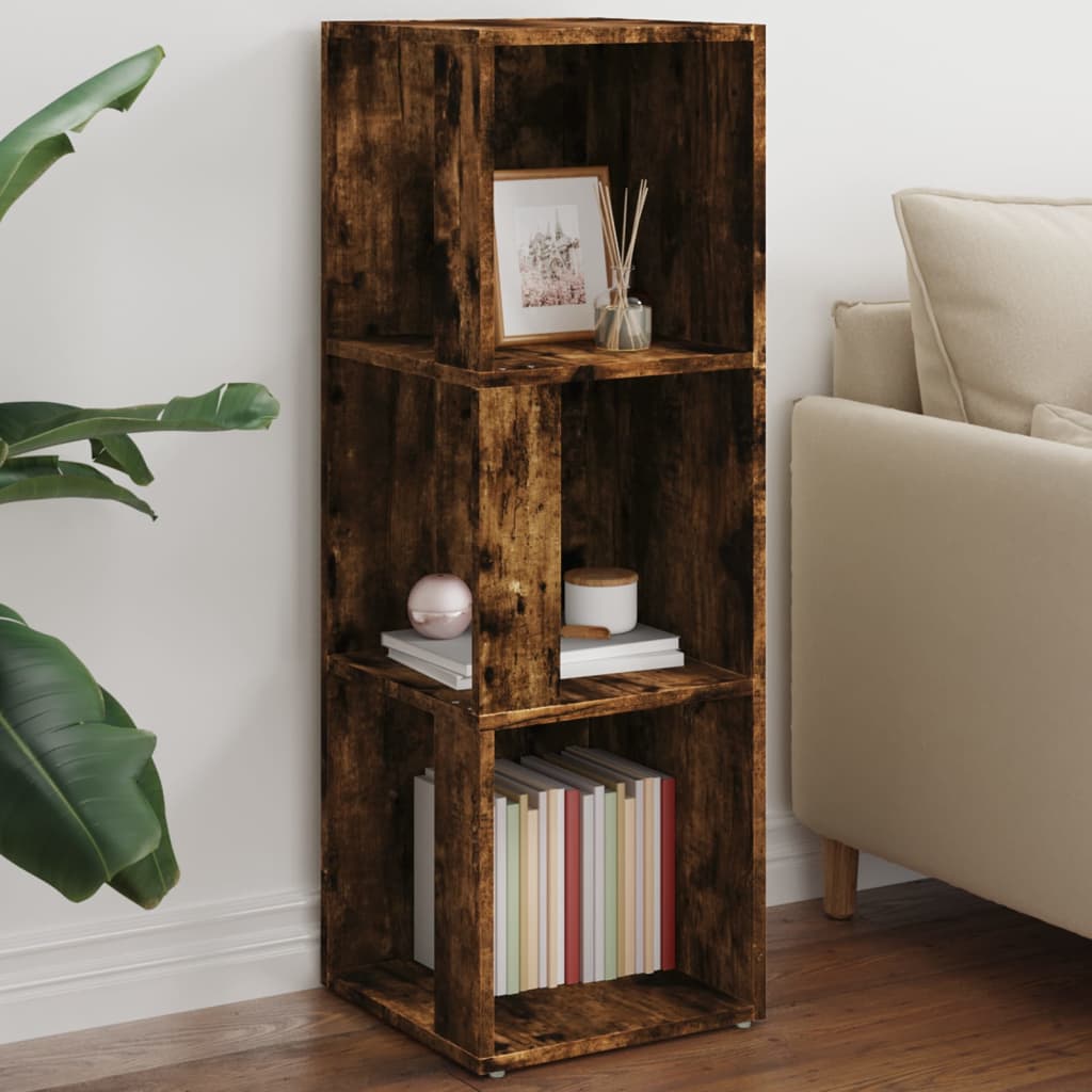 Armoire D'Angle Chêne Fumé 33x33x100 Cm Bois D'Ingénierie
