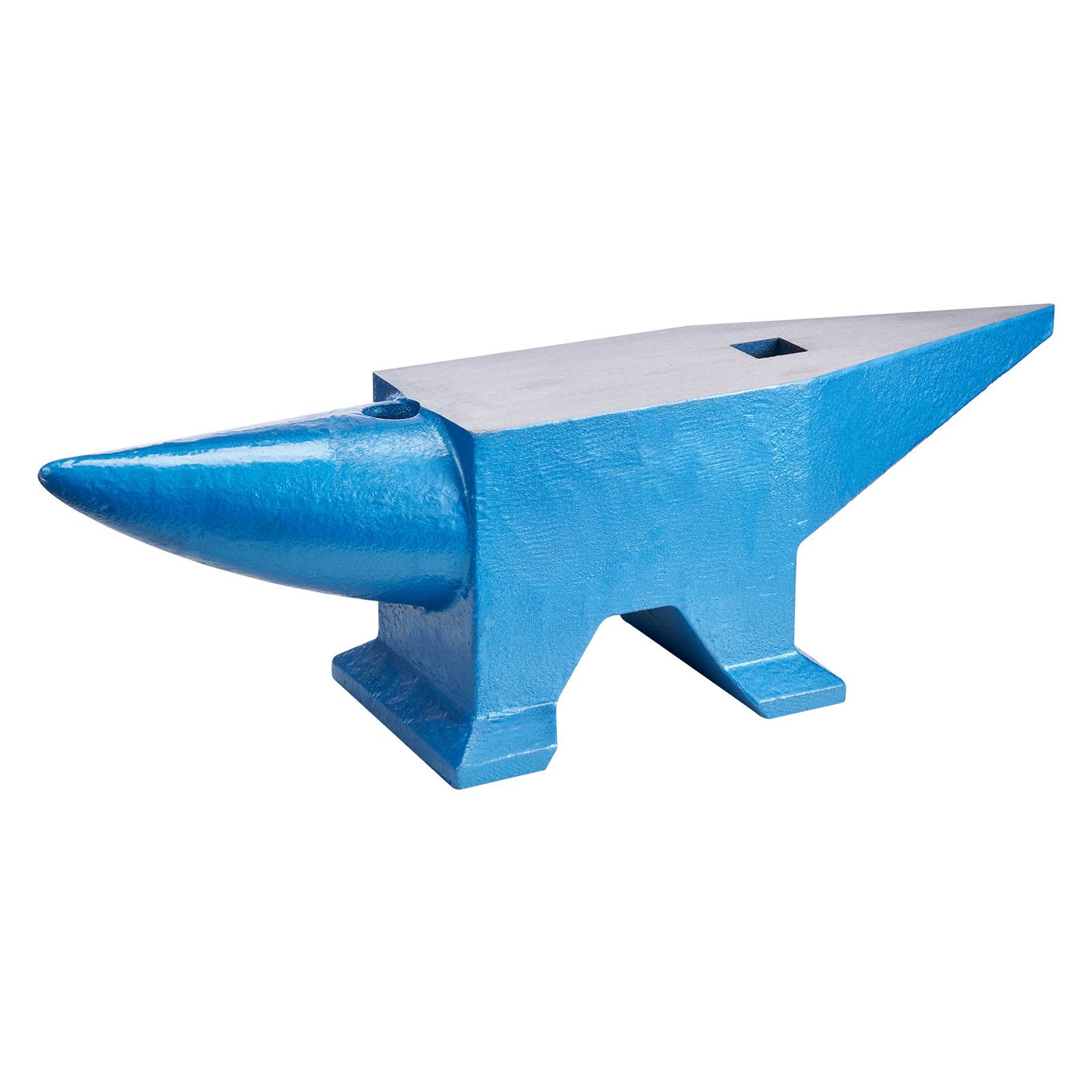 Enclume à corne double en acier moulé 132 lbs, trous rond et carré, surface 670 x 185 mm