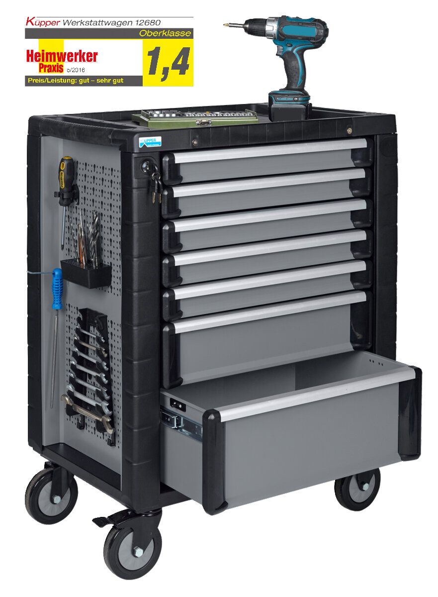 Carrello Portautensili K�pper Riempito, 169 Utensili, 7 Cassetti Con E Kupper