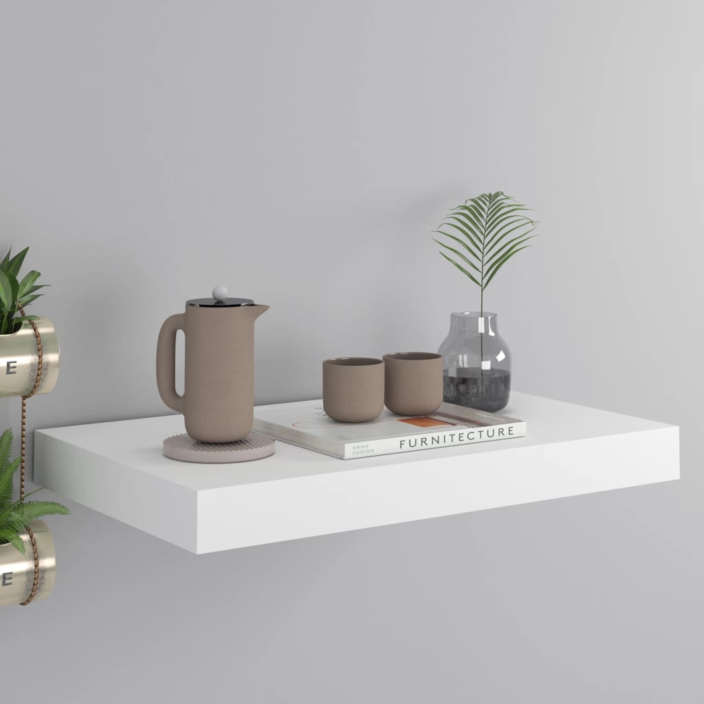 Vidaxl Weiß Floating Wall Shelf White 40X23,5X3,8 Cm Mdf