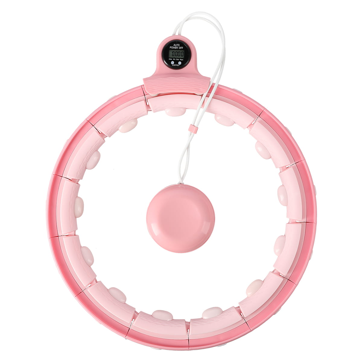 One Fitness Hula-Hoop mit Gewichten + Zähler fh02 pink - Bild 3