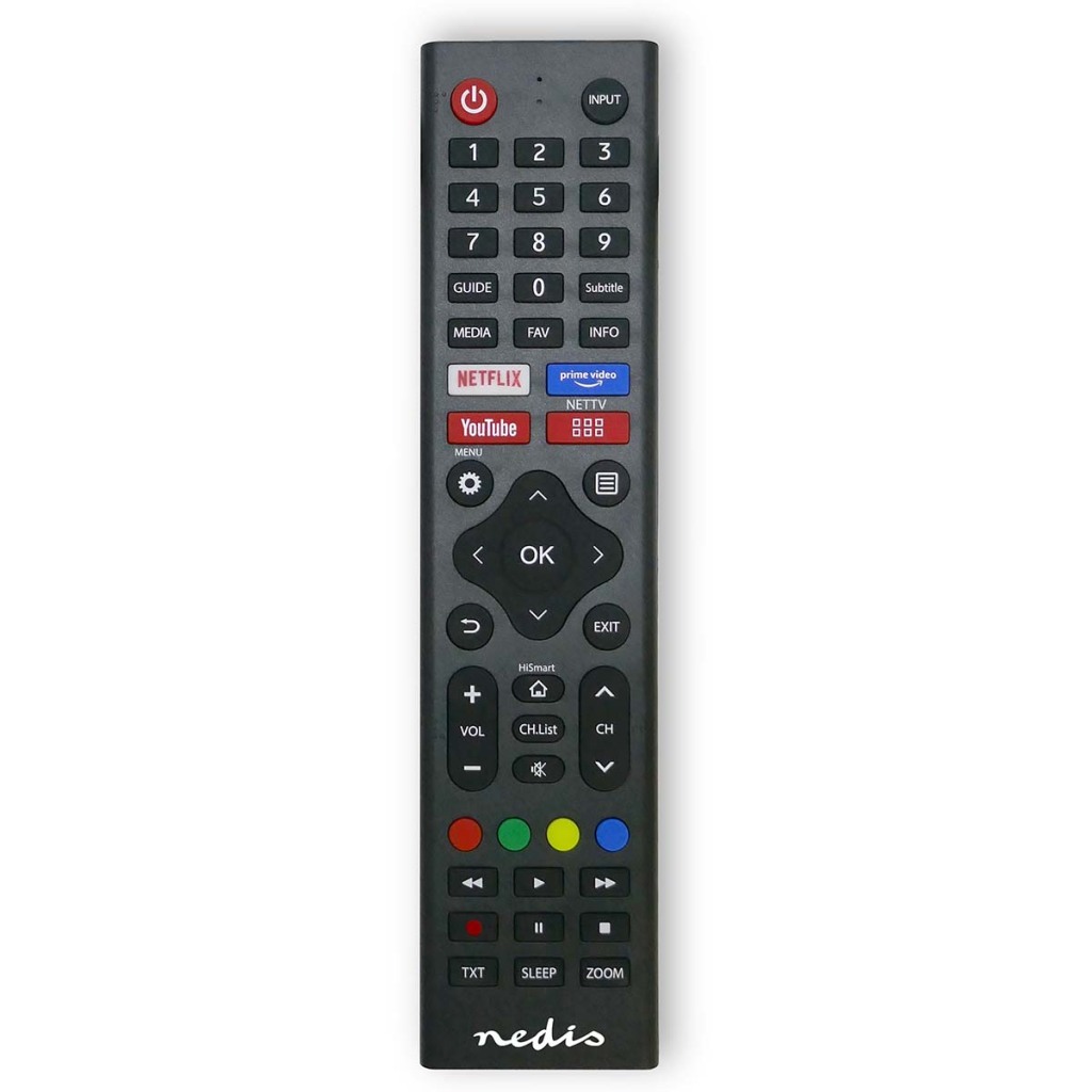 Nedis Schwarz Ersatzfernbedienung Geeignet Fur Hi Sense Vor Programmiert 1 Gerat Amazon Prime Disney Button Netflix Schaltflache Rakuten Tv Schaltflache Infrarot