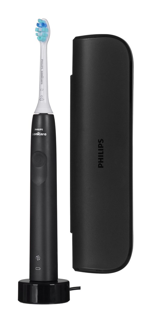 Philips Sonicare 3100 series 3100 series HX3673/14 Elektrische Schallzahnbürste + Reiseetui - Schwarz, Erwachsener, Schallzahnbürste, Tägliche Pflege, 31000 Bewegungen pro Minute, Schwarz, 2 min - Bild 3