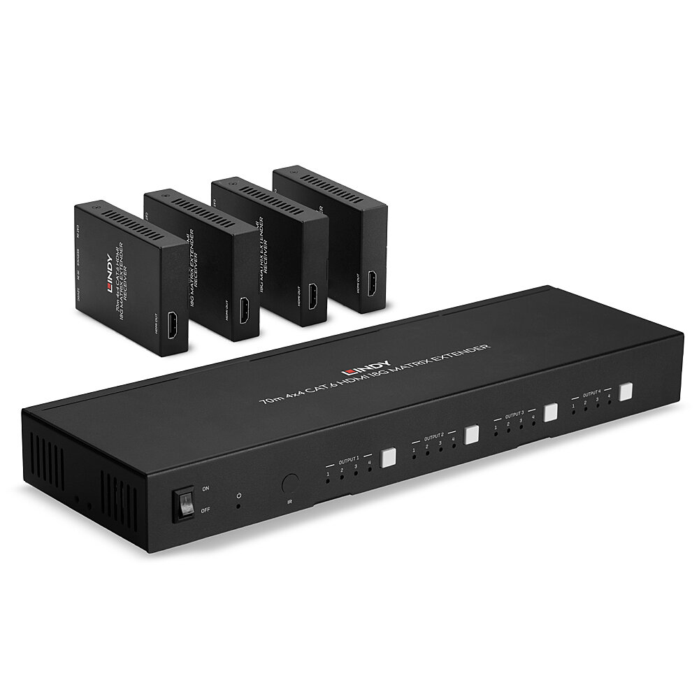 Lindy Av-Matrix-Extender 4X4 Hdmi 4K60 38328 70M Cat6 - Bild 3