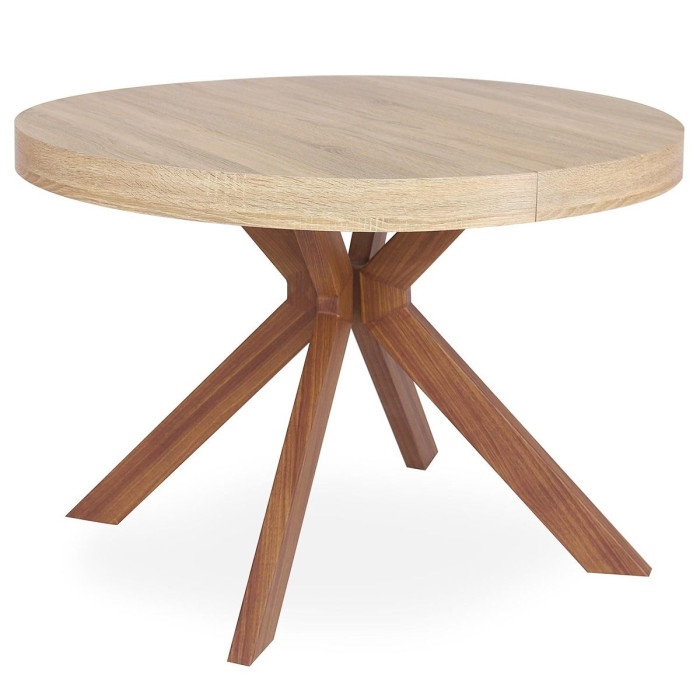 Paris Prix – Table Ronde Extensible 160-260cm – Chêne Sonoma – Accueil