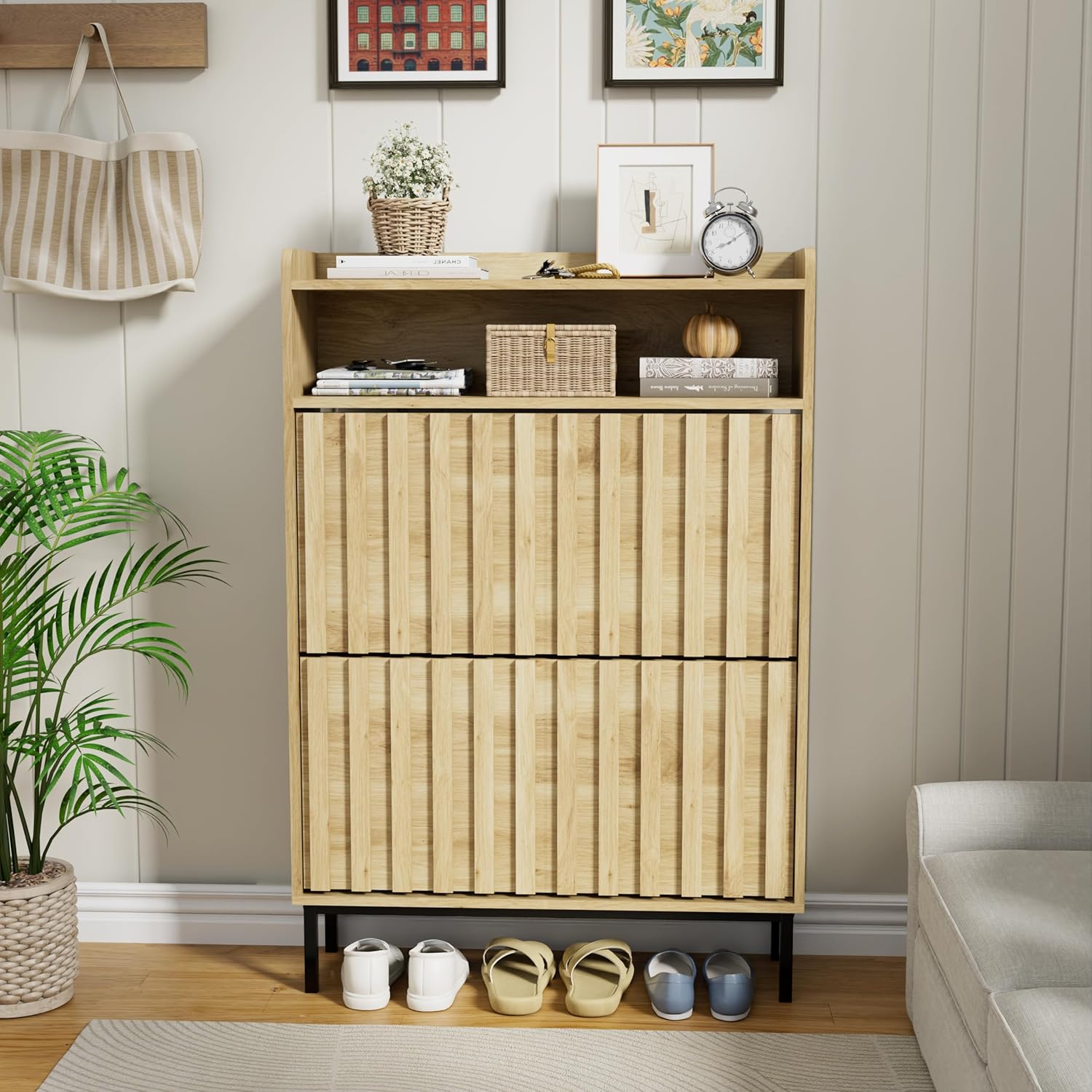 Uev - Armoire À Chaussures, Meuble À Chaussures Inclinable