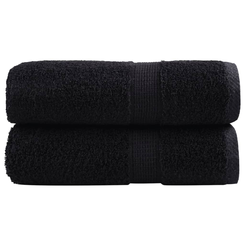 VidaXL - Serviette de visage coton, 30 x 30 cm, Noir