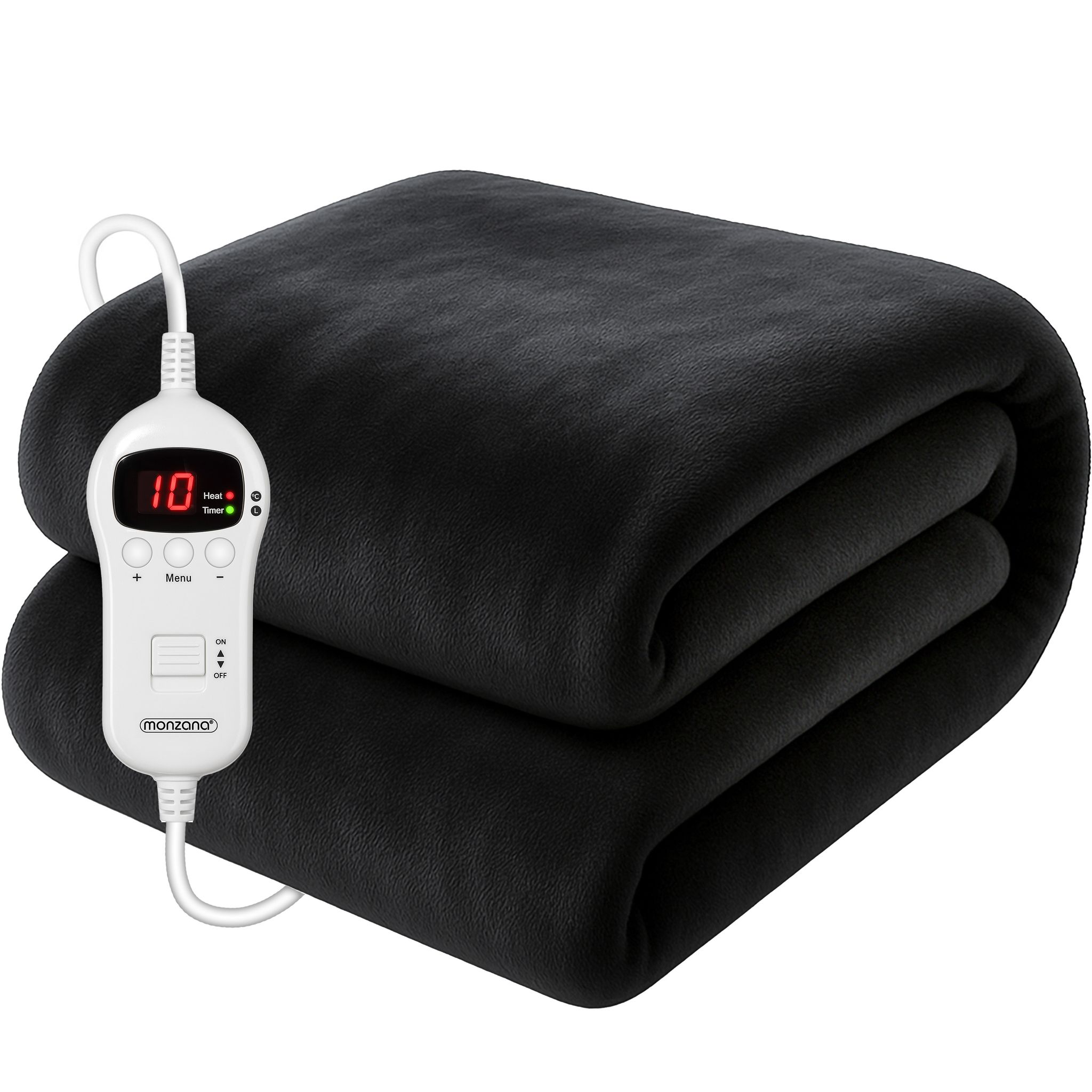 Heizdecke 180x130cm 10 Heizstufen Timer Abschaltautomatik Wärmeunterbett Wärmedecke Kuscheldecke Bett - Monzana