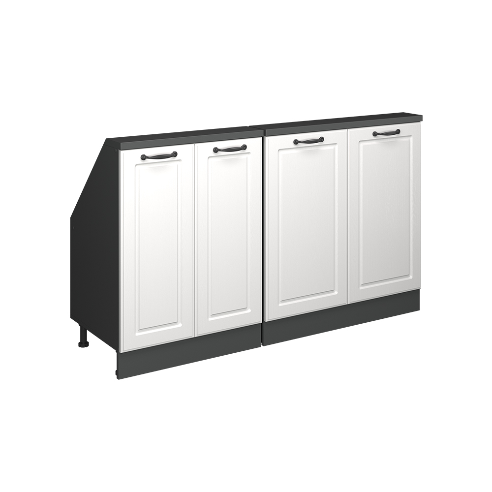 Küchenschrank Für Dachschrägen R-line, Weiß Landhaus/anthrazit, 140 Cm 2er Set, Vicco