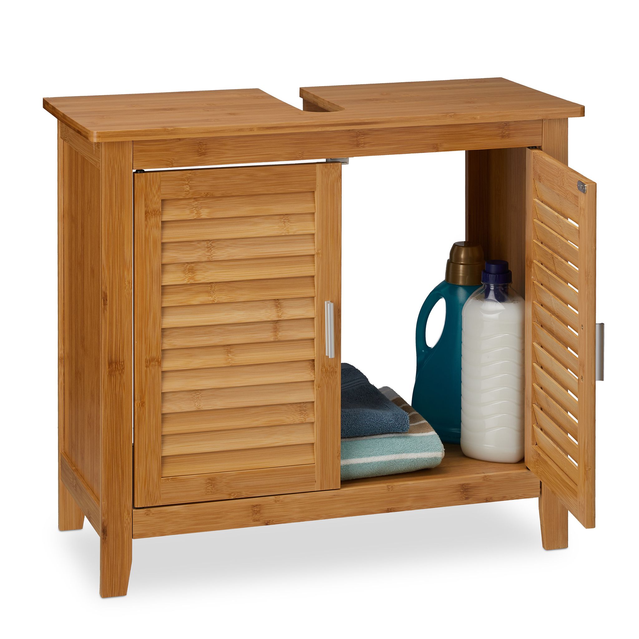 Relaxdays - Meuble De Dessous De Lavabo Lamell