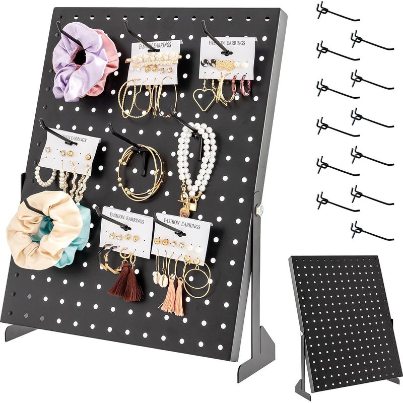 Panneau perforé noir avec crochets, organisation murale pour maison, magasin et bureau