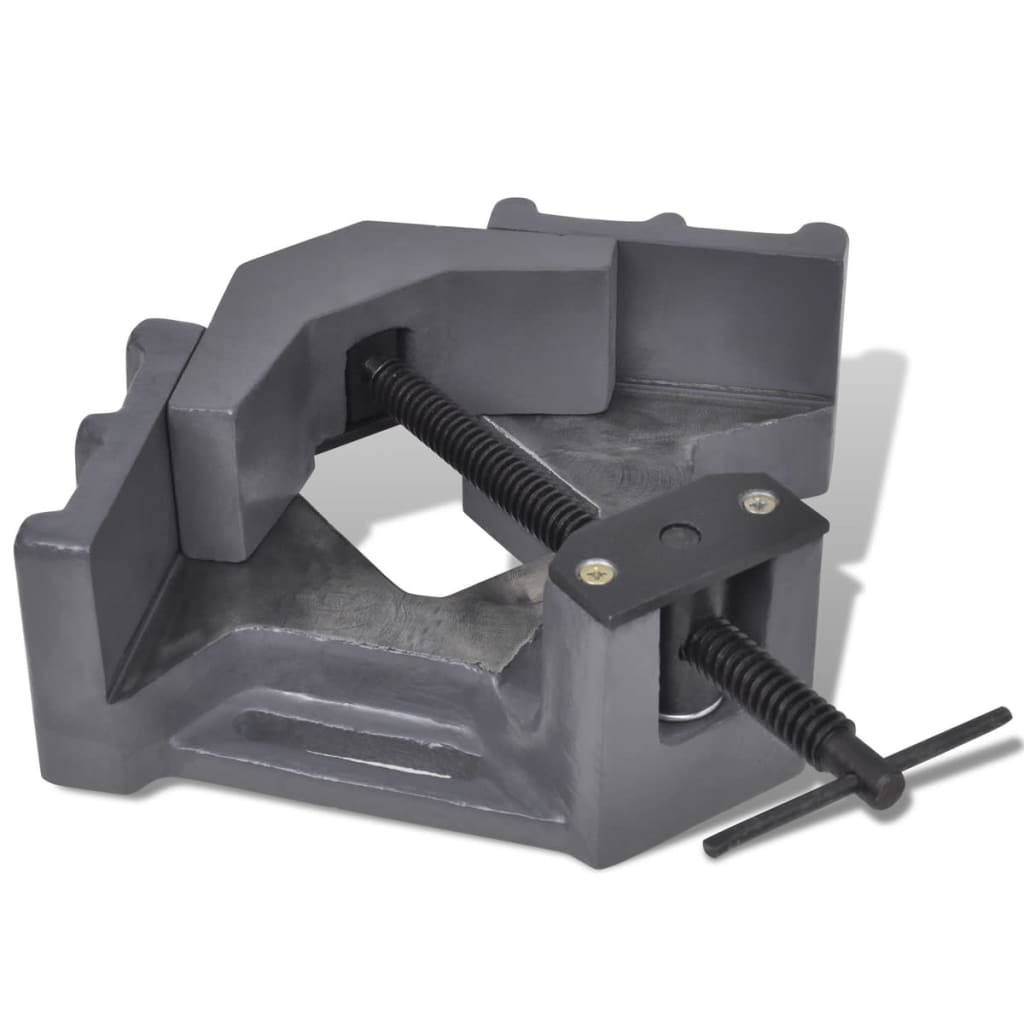 Étau d'angle à 90° en fonte, mâchoire 100 mm, ouverture 115 mm, profondeur 60 mm