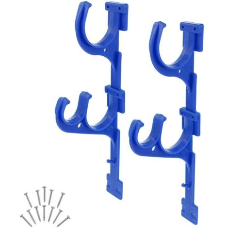 Crochets de suspension en plastique pour piscine, fixation murale, 2 supports avec 12 vis