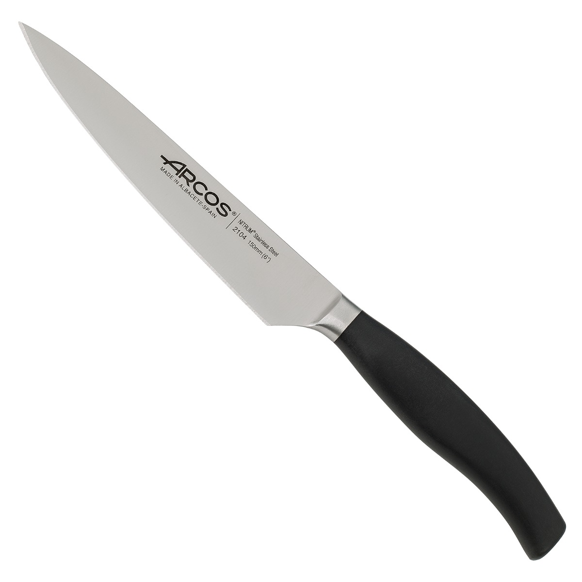 Arcos Schwarz Küchenmesser Der Serie Clear, 15 Cm Lange Klinge Aus Rostfreiem Nitrum® Und Griff Aus Polypropylen (Pp)