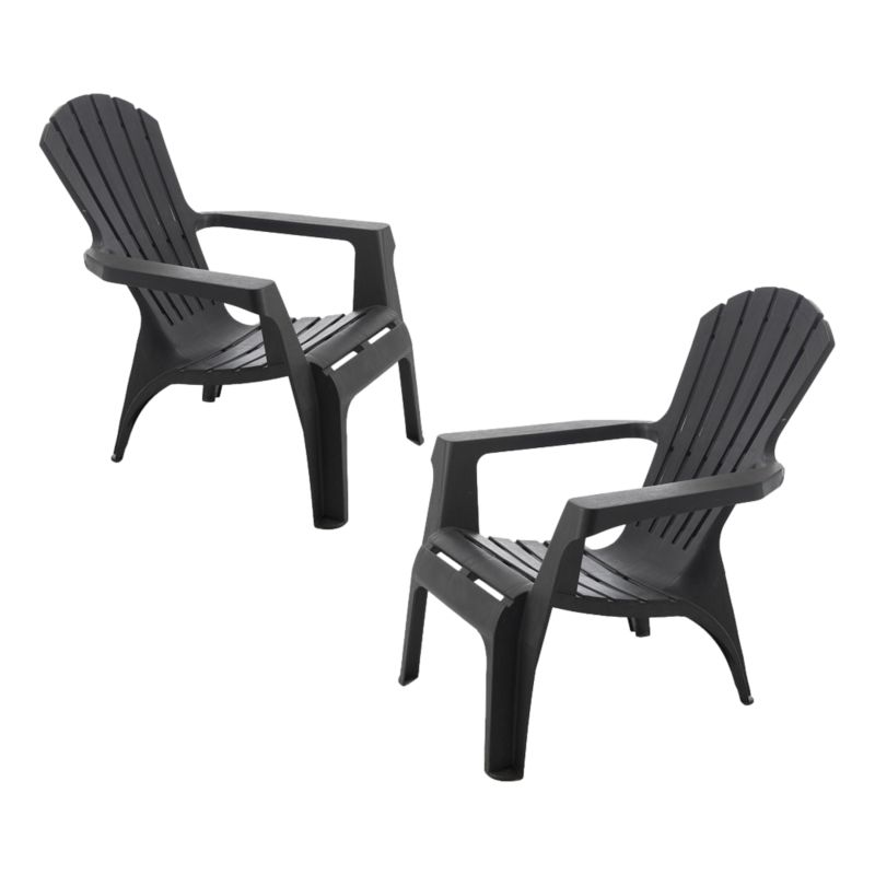 Fauteuil Adirondack Résine Polypropylène Wilsa Garden Anthracite - 2