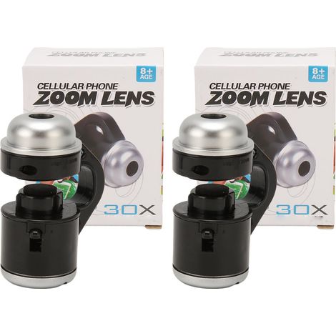 Microscope portable 30x à LED pour examen peau et cheveux, pince téléphone, lot de 2