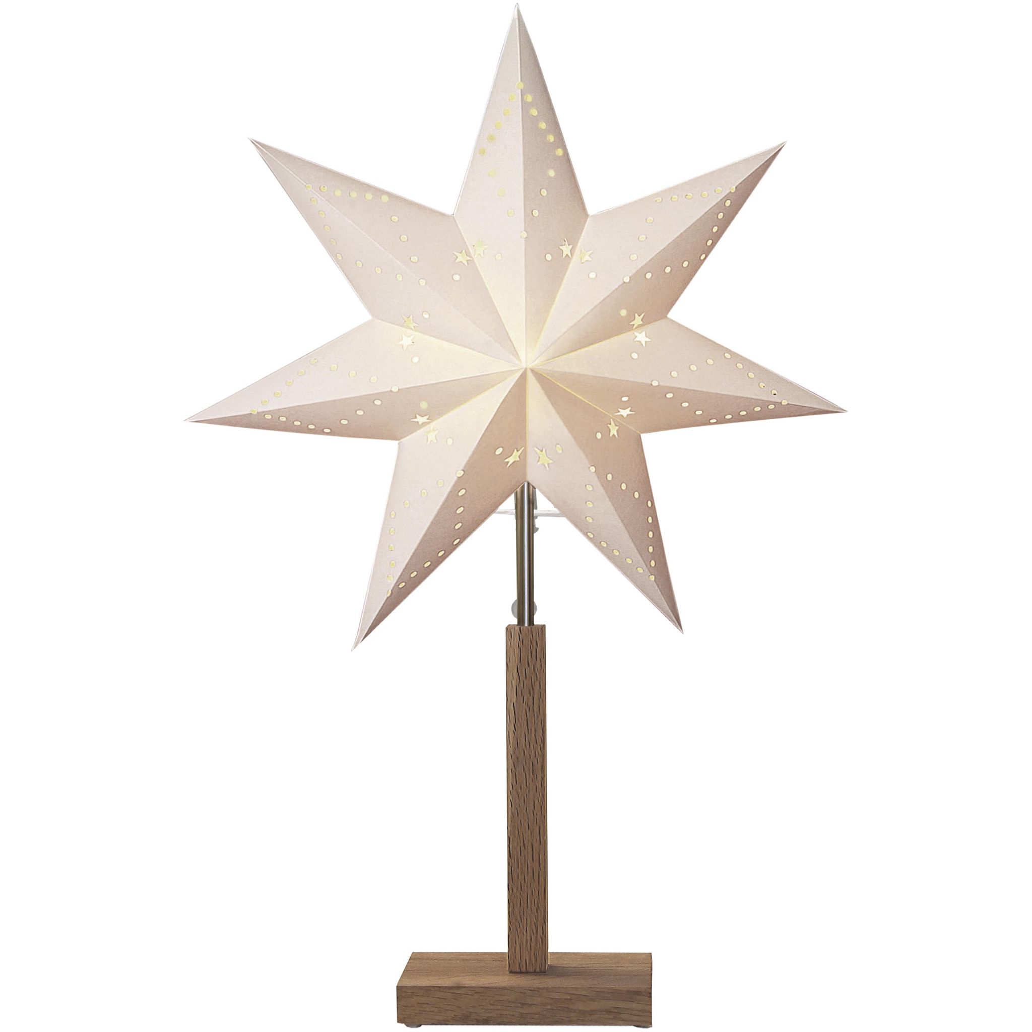 Best Season Beige Standleuchter Stern Karo Mini 55Cm Ø34cm