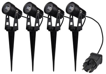 Chilitec Schwarz - Gartenleuchten Set 4 Strahler Für Außen Ip65 3000K